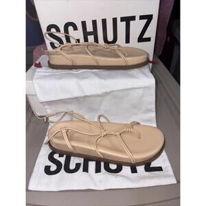 NIB Schultz Calabria Sporty Ankle Strap Sandals Natural BeigeBoho SOFT Size 5.5